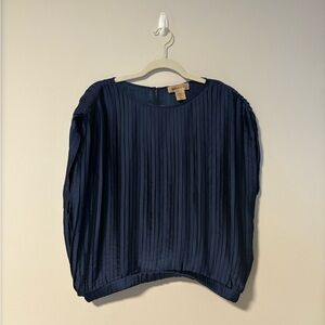 Bailey 44 Midnight Blue Pleated Blouse XL